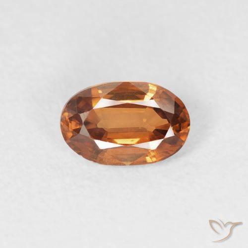 0.64ct 天然 深橙色 锆石, 椭圆形, VVS