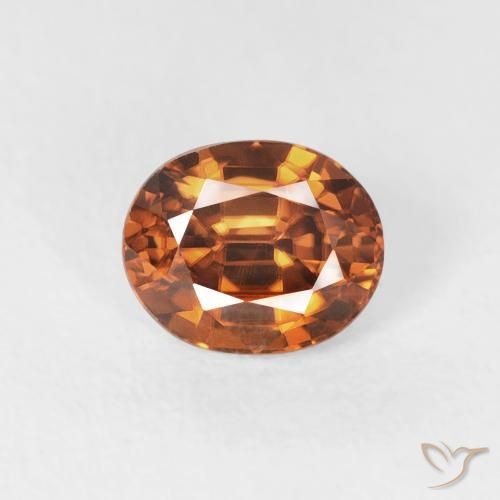 1.08ct 天然 土橙 锆石, 椭圆形, VVS