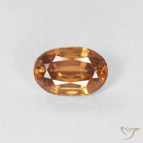 0.68ct 天然 深橙色 锆石, 椭圆形, VVS