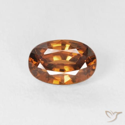 0.87ct 天然 中橙 锆石, 椭圆形, VVS