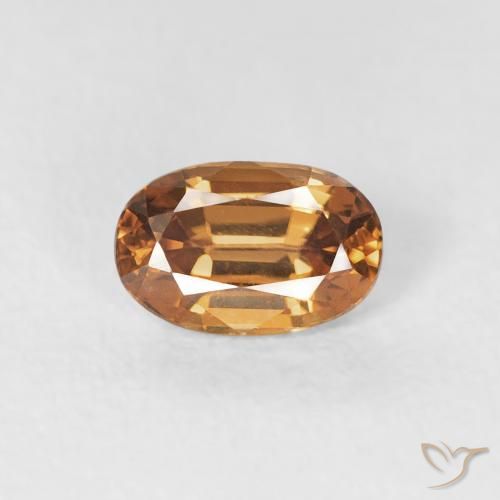 0.76ct 天然 锈橙 锆石, 椭圆形, VVS