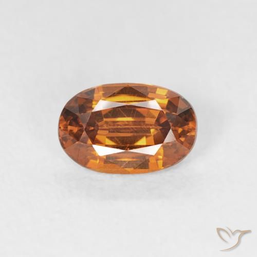 0.78ct 天然 中橙 锆石, 椭圆形, VVS