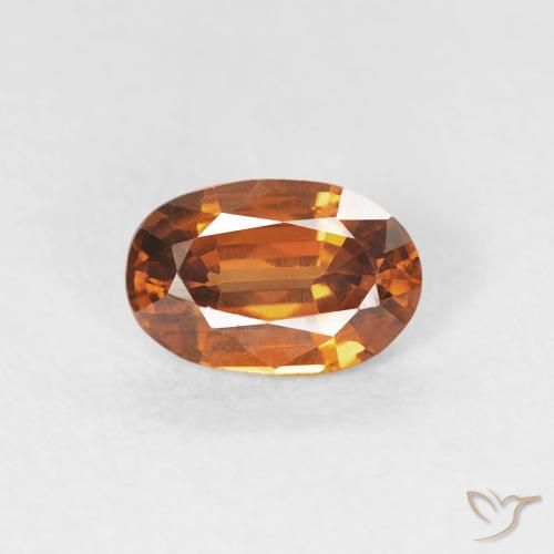 0.73ct 天然 橙棕色 锆石, 椭圆形, VVS