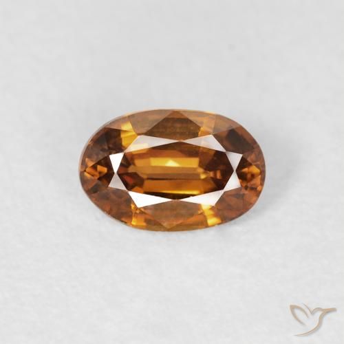 0.69ct 天然 橙棕色 锆石, 椭圆形, VVS-VS