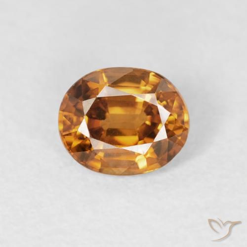 0.96ct 天然 橙棕色 锆石, 椭圆形, VVS-VS