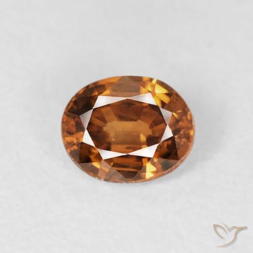 0.88ct 天然 中橙 锆石, 椭圆形, VS