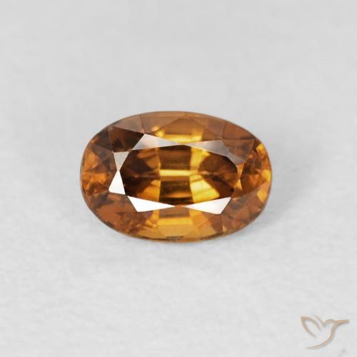 0.84ct 天然 橙棕色 锆石, 椭圆形, VS