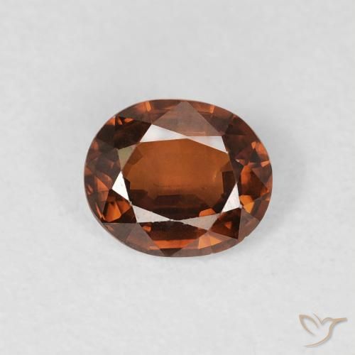 0.83ct 天然 中橙 锆石, 椭圆形, VS