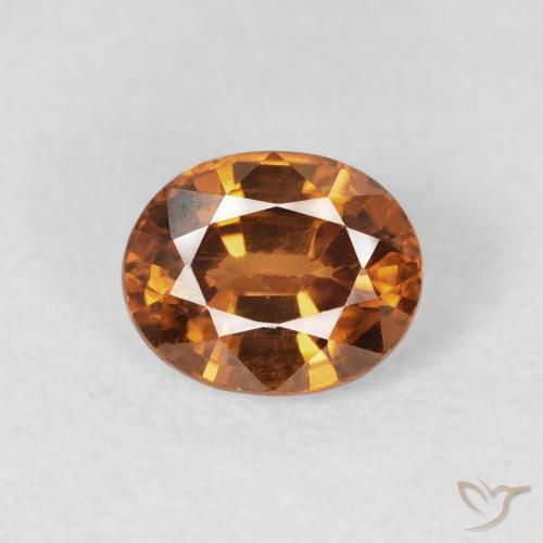 1.13ct 天然 橙棕色 锆石, 椭圆形, VS