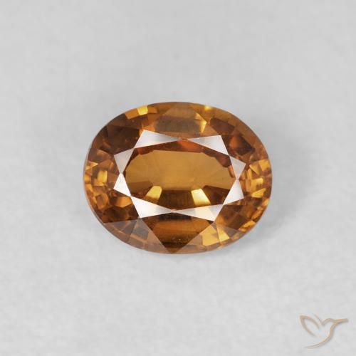 0.85ct 天然 橙棕色 锆石, 椭圆形, VVS-VS