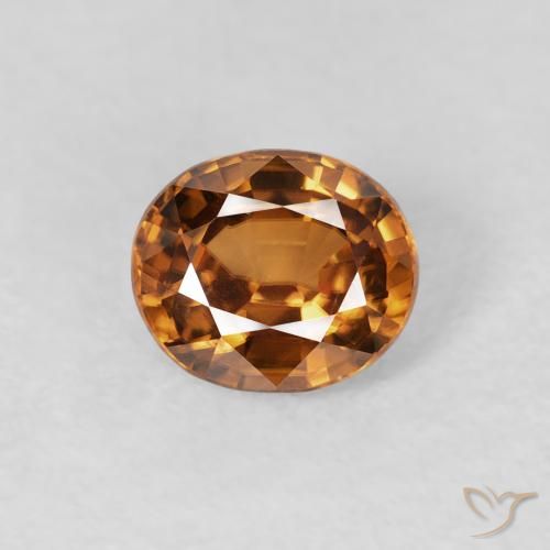 1.02ct 天然 中橙 锆石, 椭圆形, VVS-VS