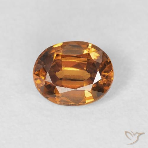 1.02ct 天然 橙棕色 锆石, 椭圆形, VS