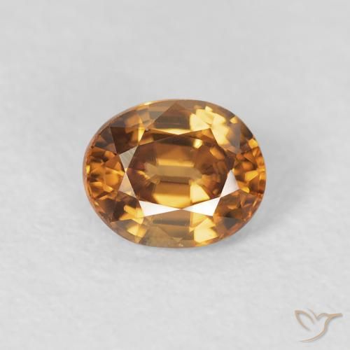 0.97ct 天然 橙棕色 锆石, 椭圆形, VVS-VS