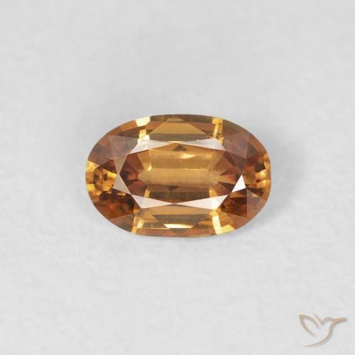 0.60ct 天然 中橙 锆石, 椭圆形, VVS-VS