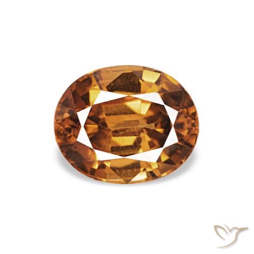 1.04ct Medium Dark-Orange 锆石 宝石, 椭圆形, VVS-VS