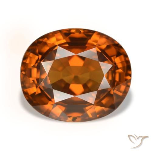 5.52ct 天然 Medium Dark-Orange 锆石, 椭圆形, VVS, Photo A