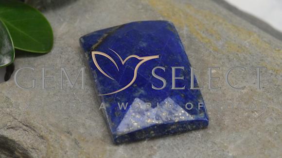 27.94克拉天然青金石，狭长方形，不透明
