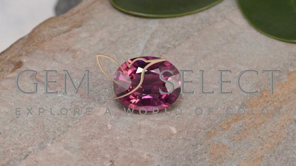 4.44克拉天然红榴石石榴石，椭圆形切割，VS