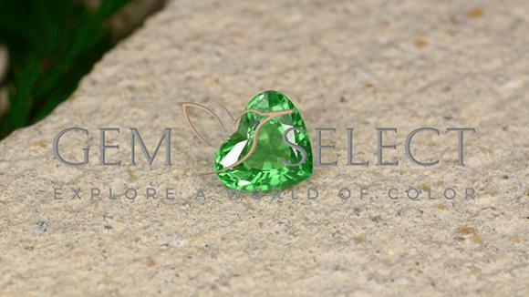 1.10克拉天然沙弗莱石榴石，心形，VS-SI